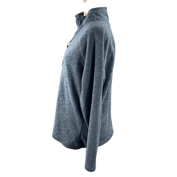 Eddie Bauer Fleece 1/4 Zip Women's Grey L Large Mock Neck Sweatshirt - Picture 2 of 5